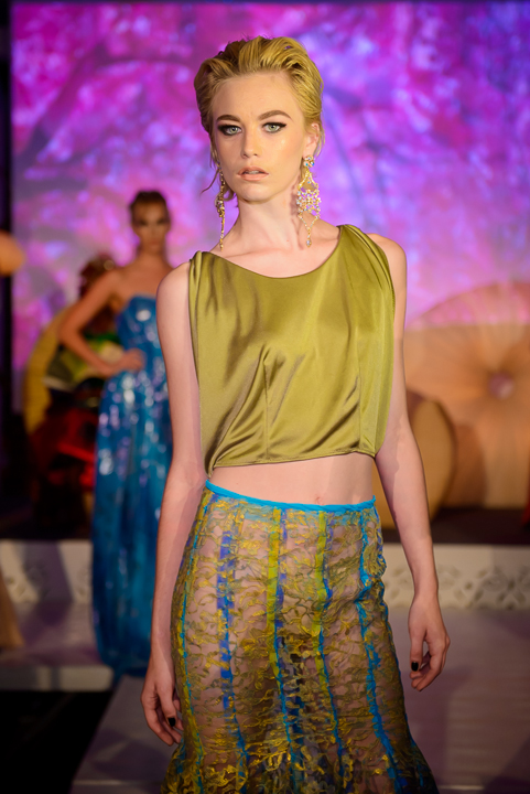 model on a catwalk at event 