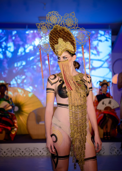 model with headpiece/face mask