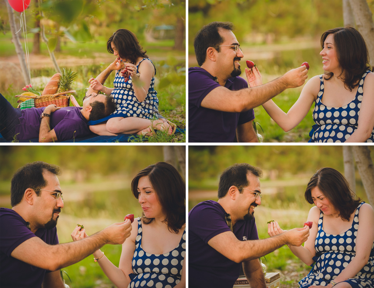 young loving couple enjoying a picnic