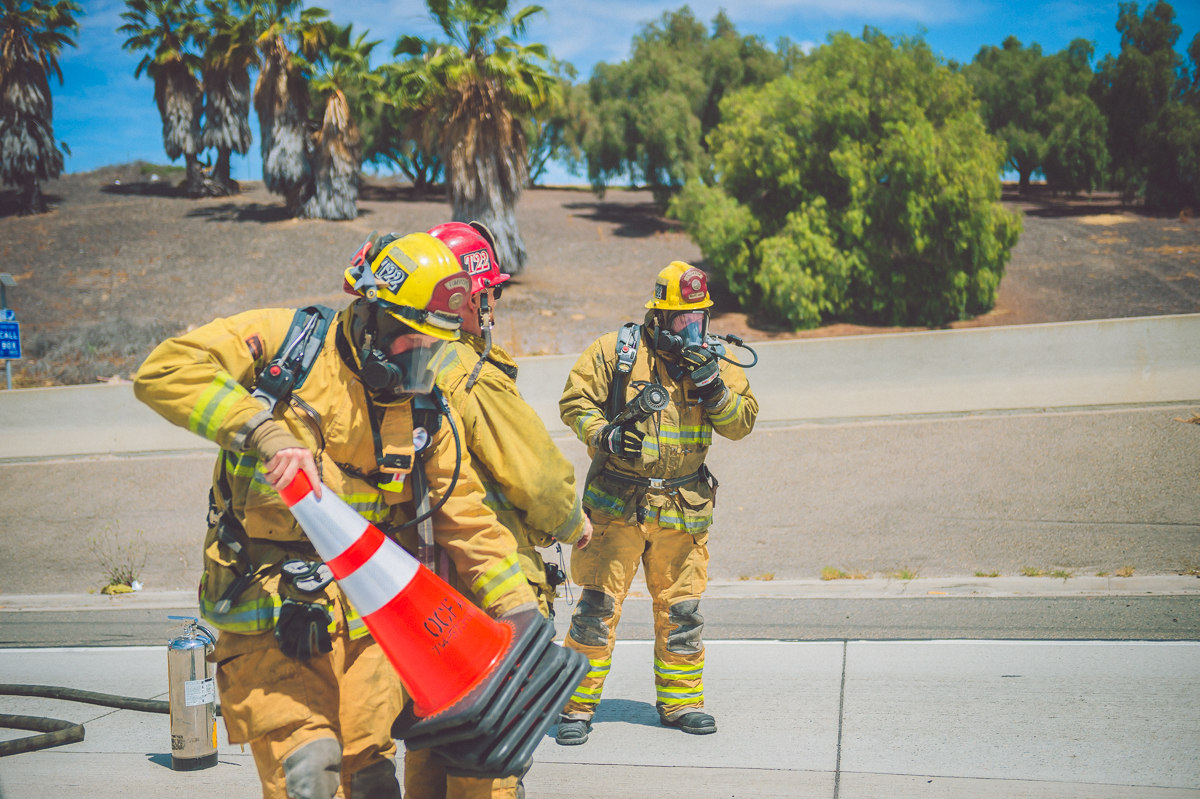 firefighters at work