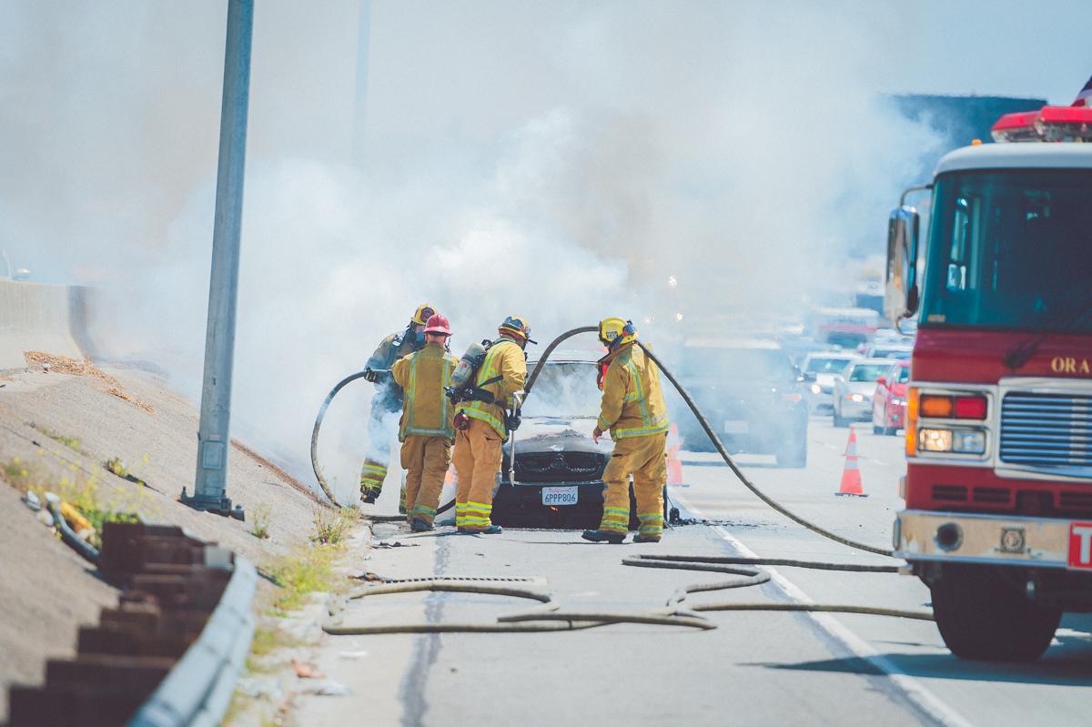 firefighters at work