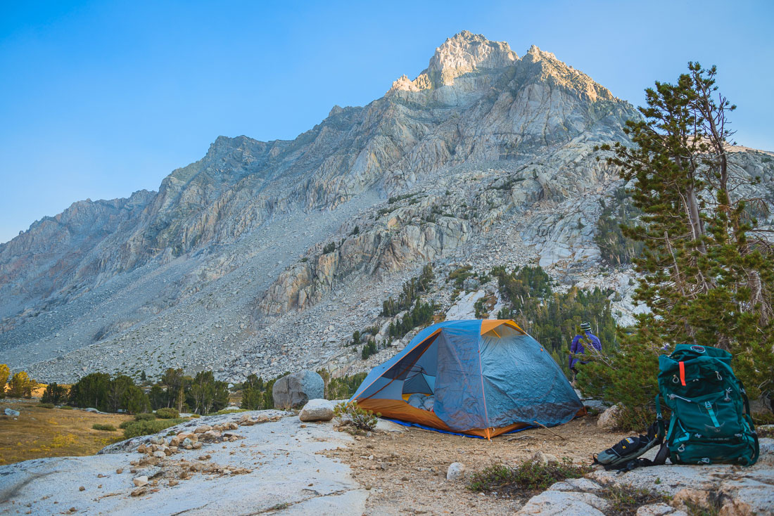 Eastern Sierra Backpacking - camp by the Peak 12691