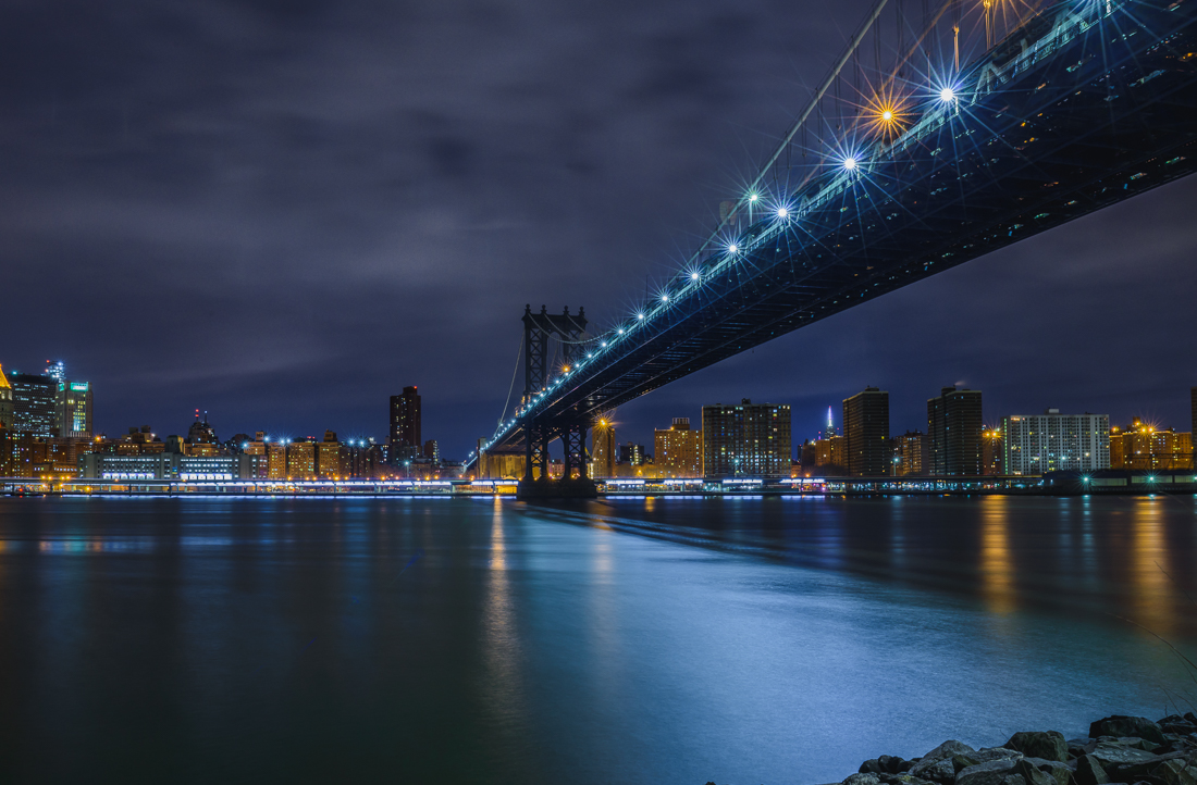 Downtown New York by night