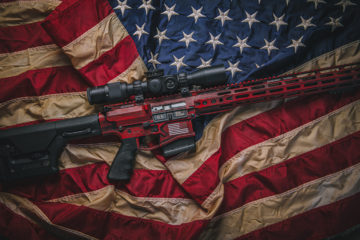 AR-10 Rifle. firearm photography